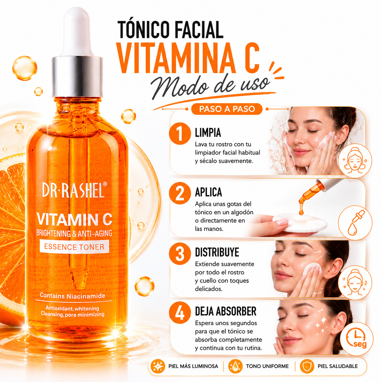TÓNICO FACIAL VITAMINA C 100ML DR RASHEL - 3