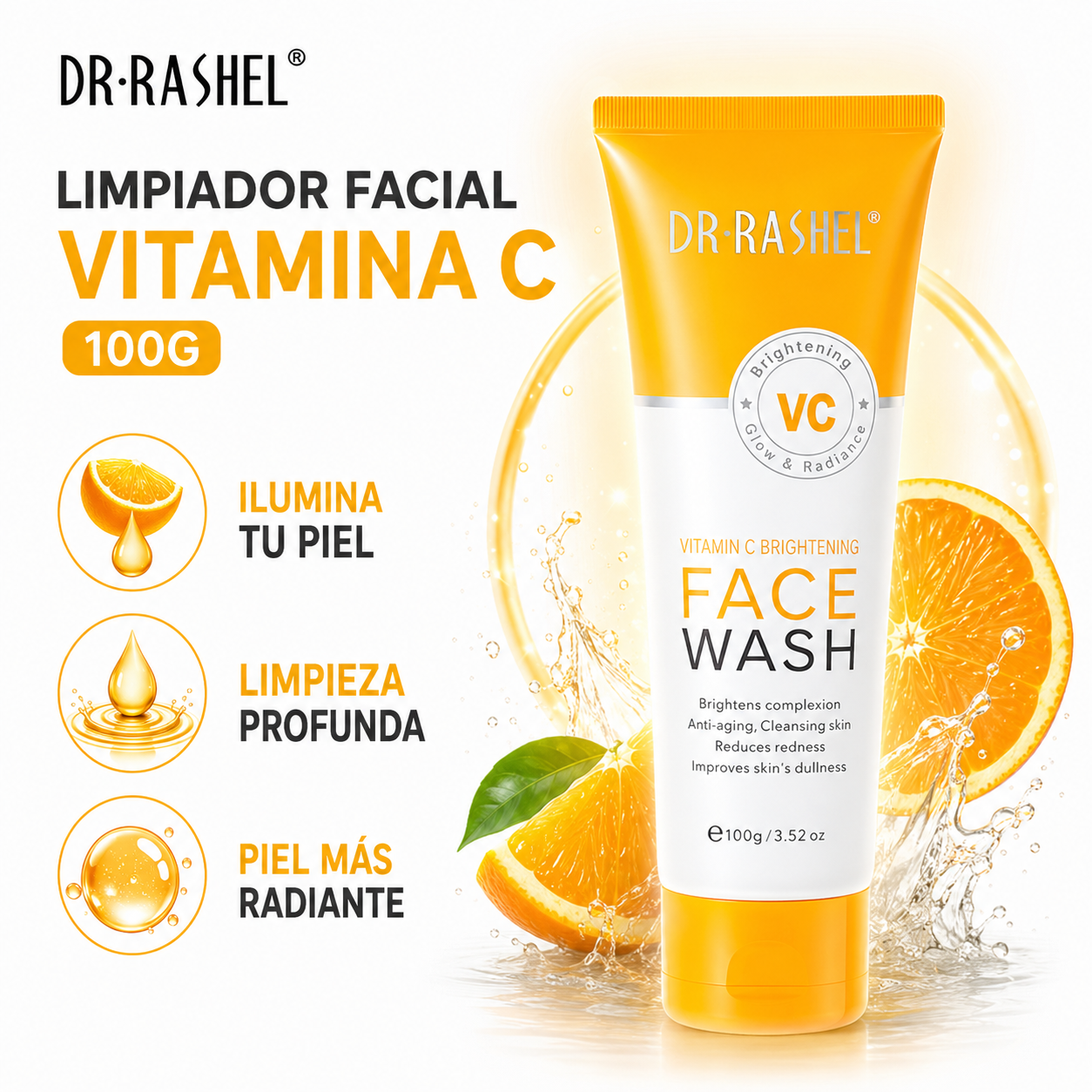 LIMPIADOR FACIAL VITAMINA C 100G DR RASHEL - 1