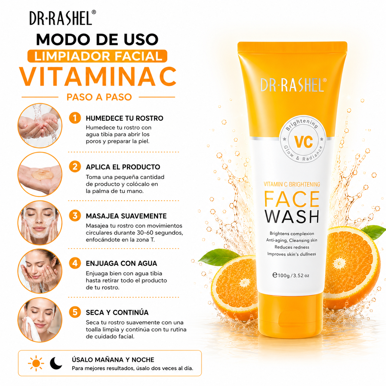 LIMPIADOR FACIAL VITAMINA C 100G DR RASHEL - 3