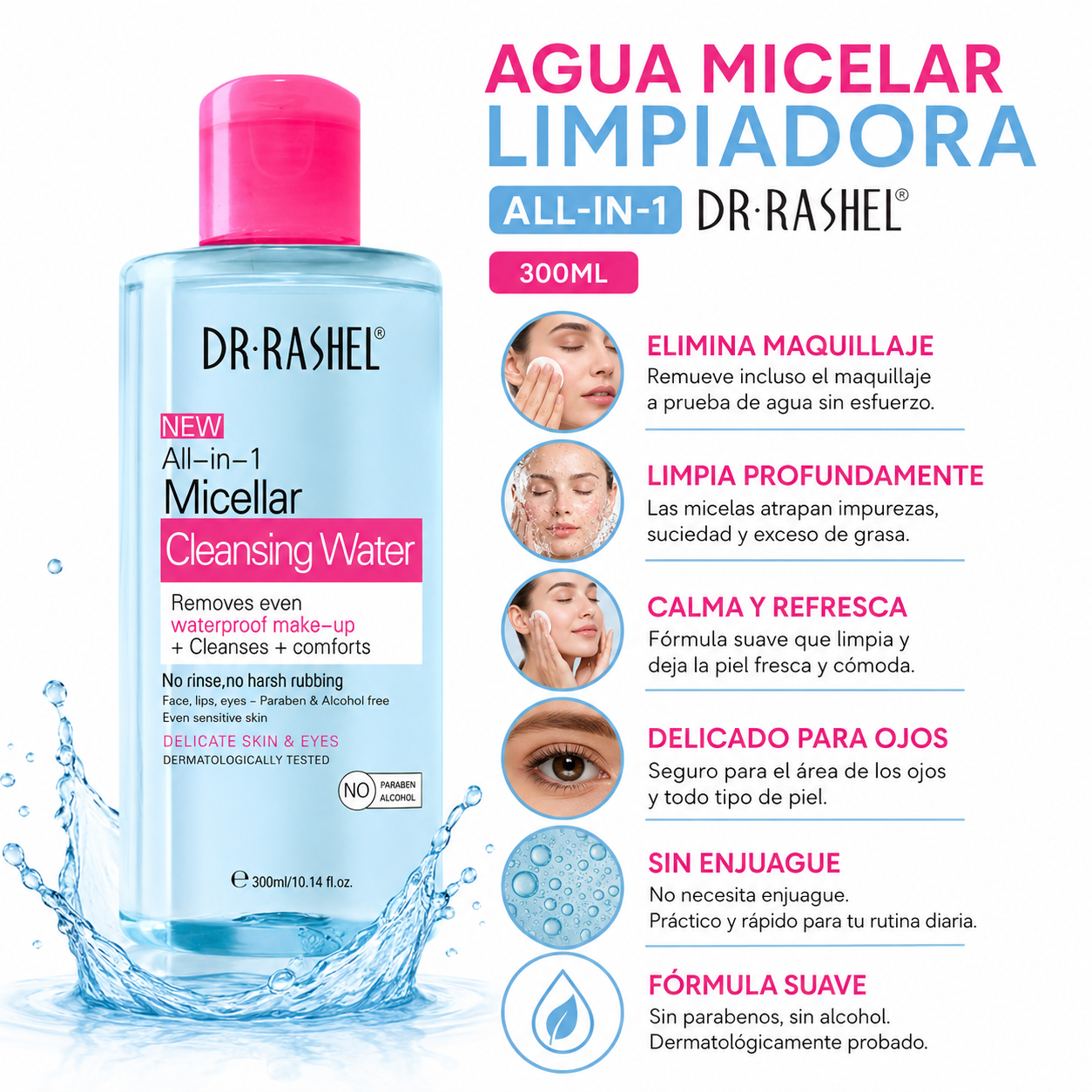 AGUA MICELAR LIMPIADOR BLUE 300ML DR RASHEL - 2