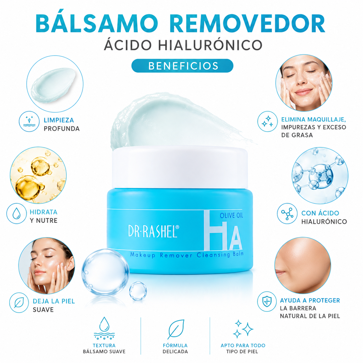 PACK 3 BÁLSAMO REMOVEDOR ÁCIDO HIALURÓNICO 100G DR RASHEL - 2