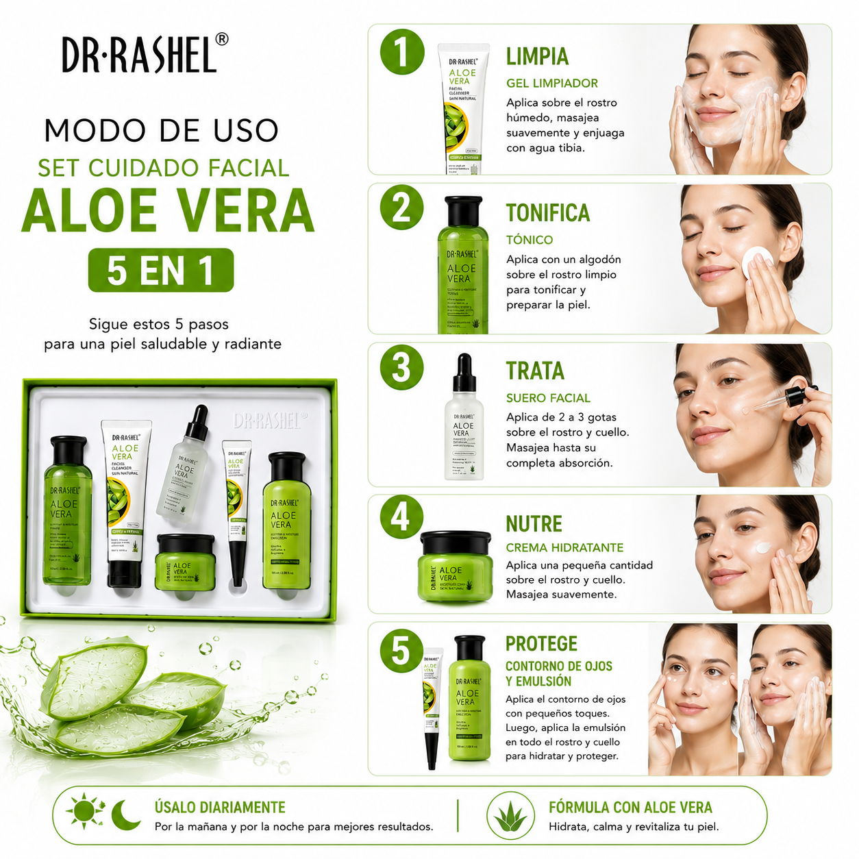SET CUIDADO FACIAL ALOE VERA DR RASHEL - 3