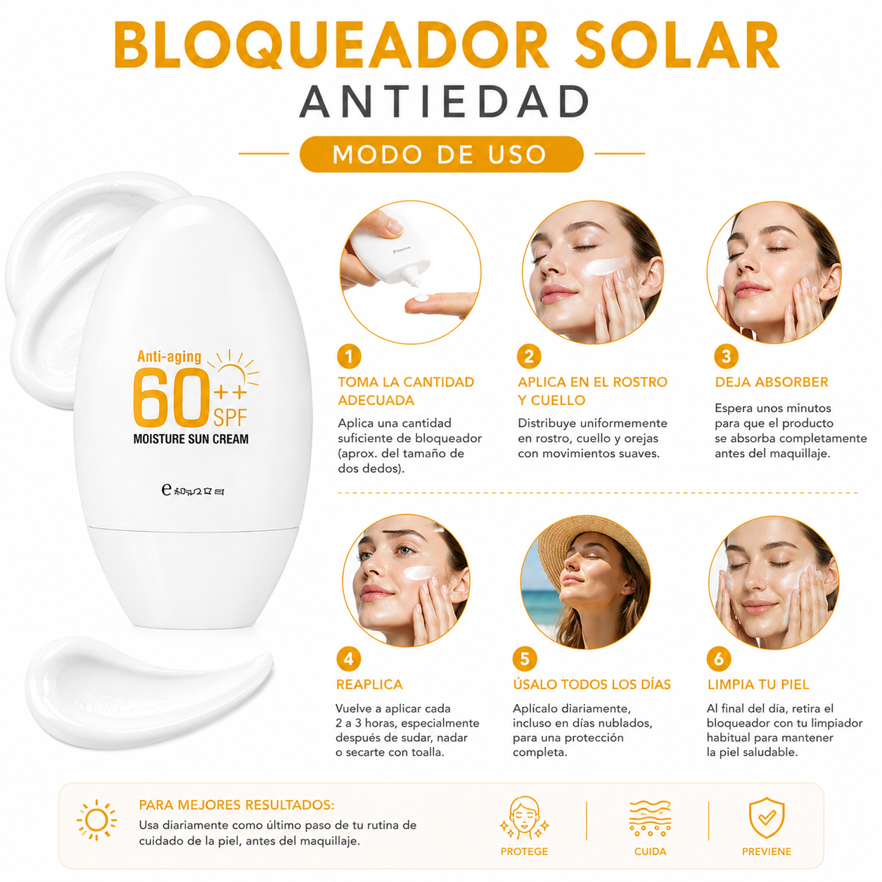 PACK 3 BLOQUEADOR SOLAR ANTIEDAD 60SPF 60G DR RASHEL - 3