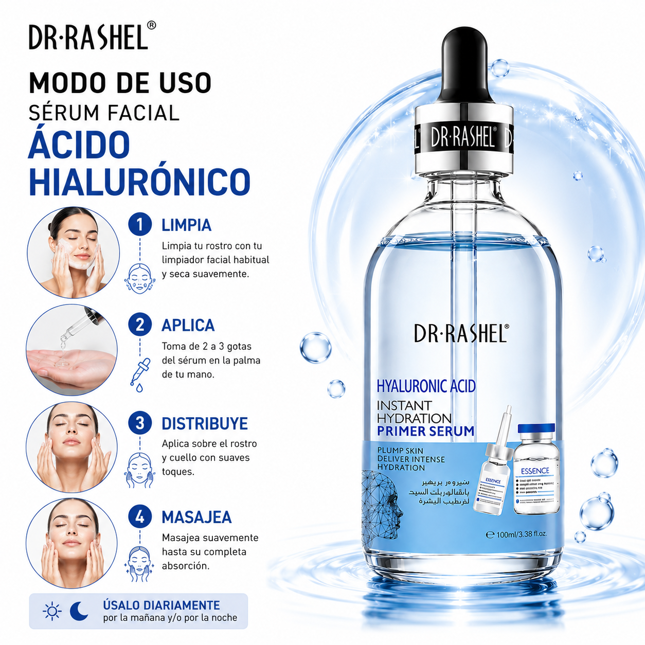 SERUM FACIAL ÁCIDO HIALURÓNICO 100ML DR RASHEL - 3