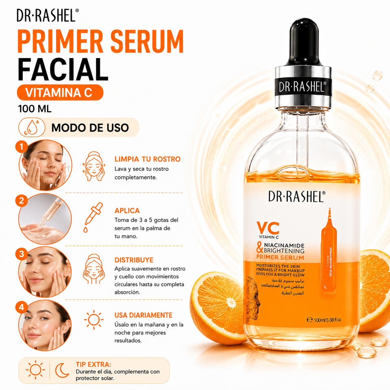 PRIMER SERUM FACIAL VITAMINA C 100 ML DR RASHEL - 3