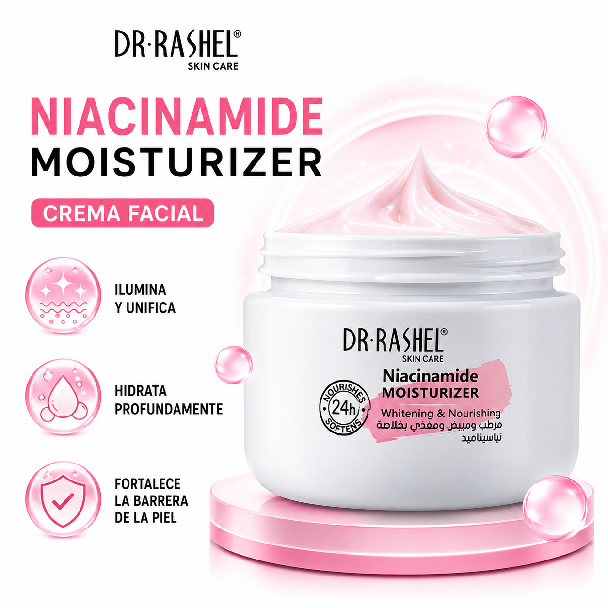 CREMA FACIAL NIACINAMIDE MOISTURIZER 160ML DR RASHEL - 1