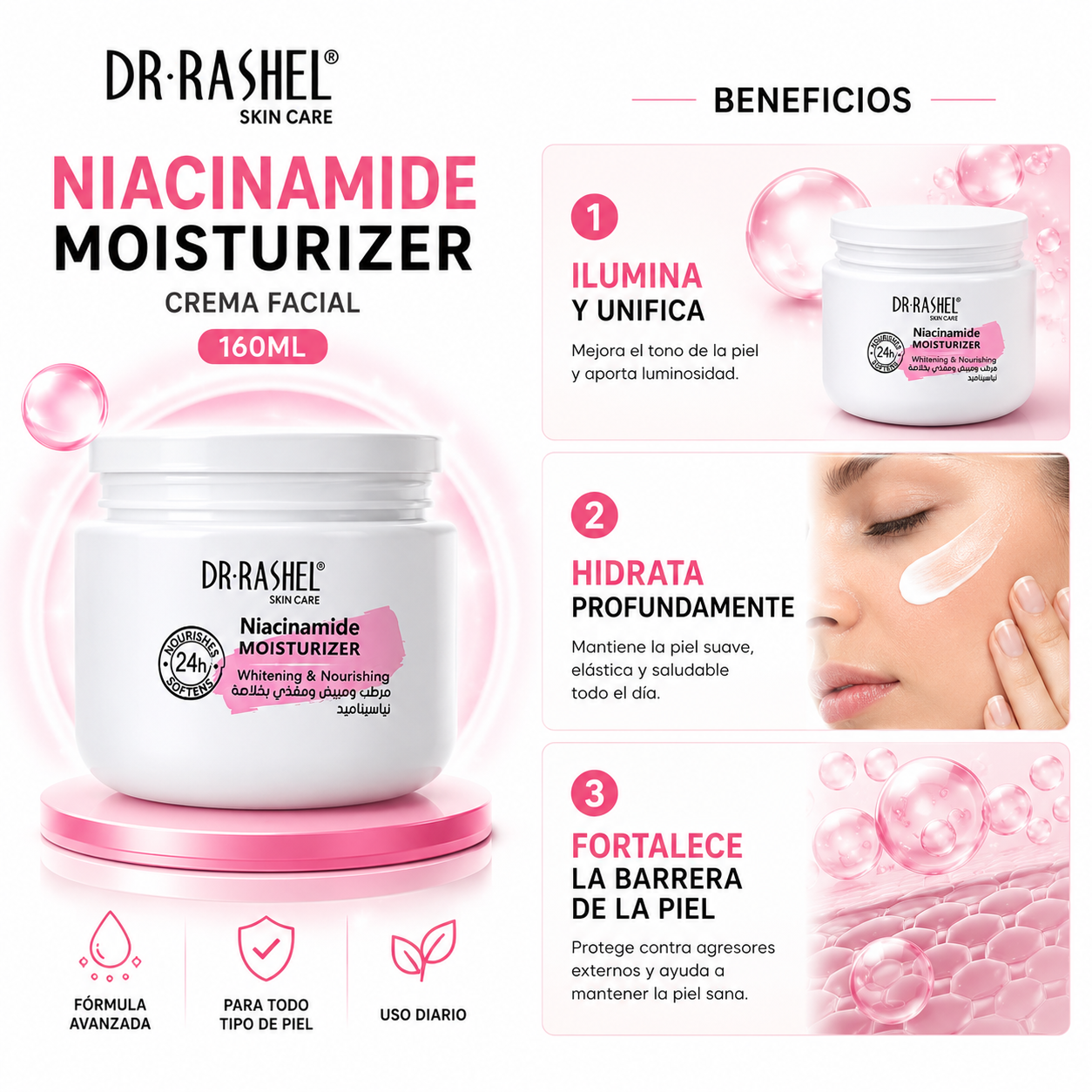 CREMA FACIAL NIACINAMIDE MOISTURIZER 160ML DR RASHEL - 2