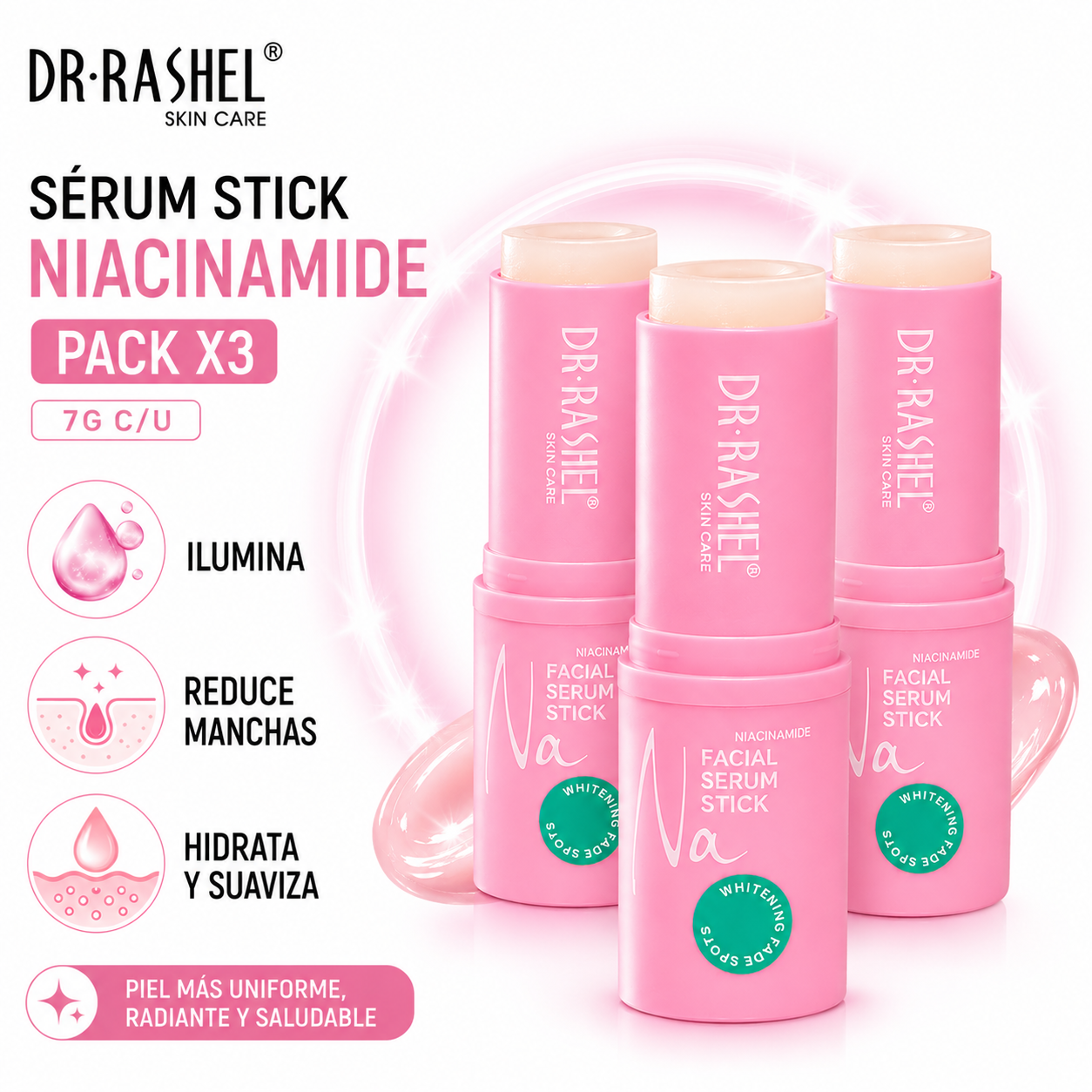 PACK 3 SERUM STICK NIACINAMIDE 7G DR RASHEL - 1