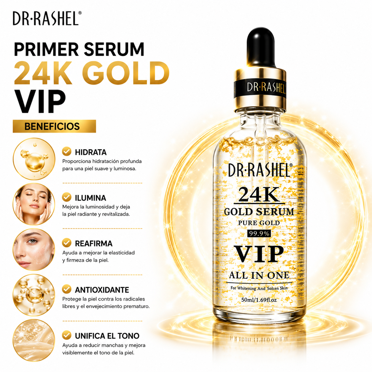 PRIMER SERUM 24K GOLD VIP 50ML DR RASHEL - 2