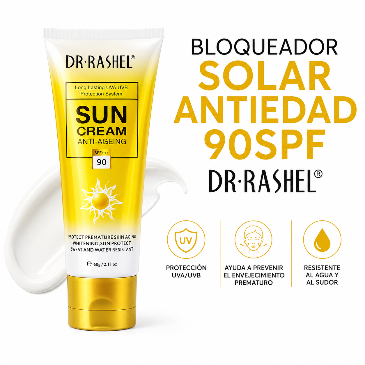 BLOQUEADOR SOLAR ANTIEDAD 90SPF 60G DR RASHEL - 1