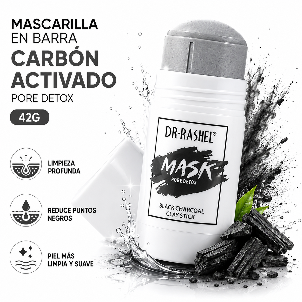 MASCARILLA EN BARRA CARBÓN ACTIVADO 42G DR RASHEL - 1