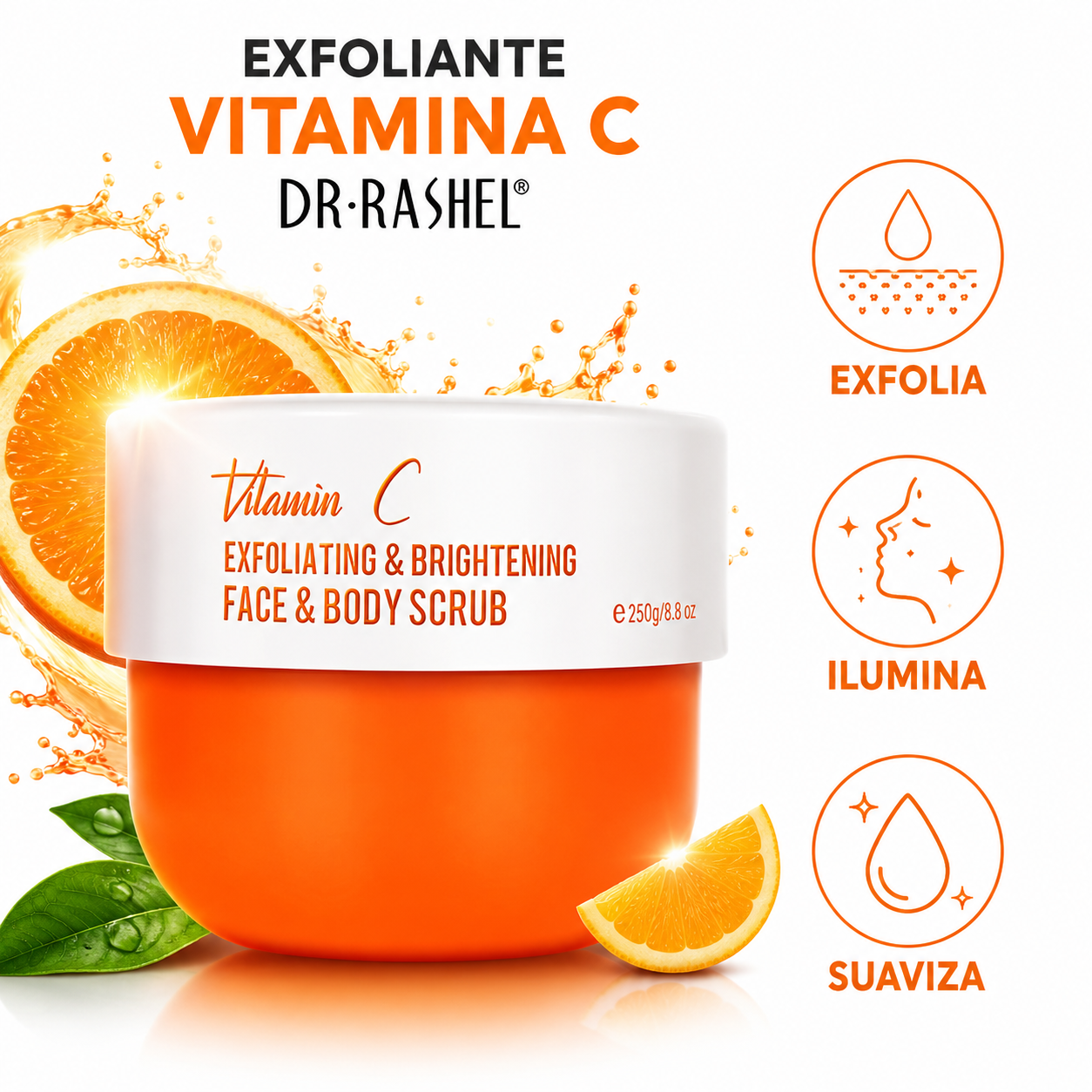 EXFOLIANTE CORPORAL Y FACIAL VITAMINA C 250G DR RASHEL - 1