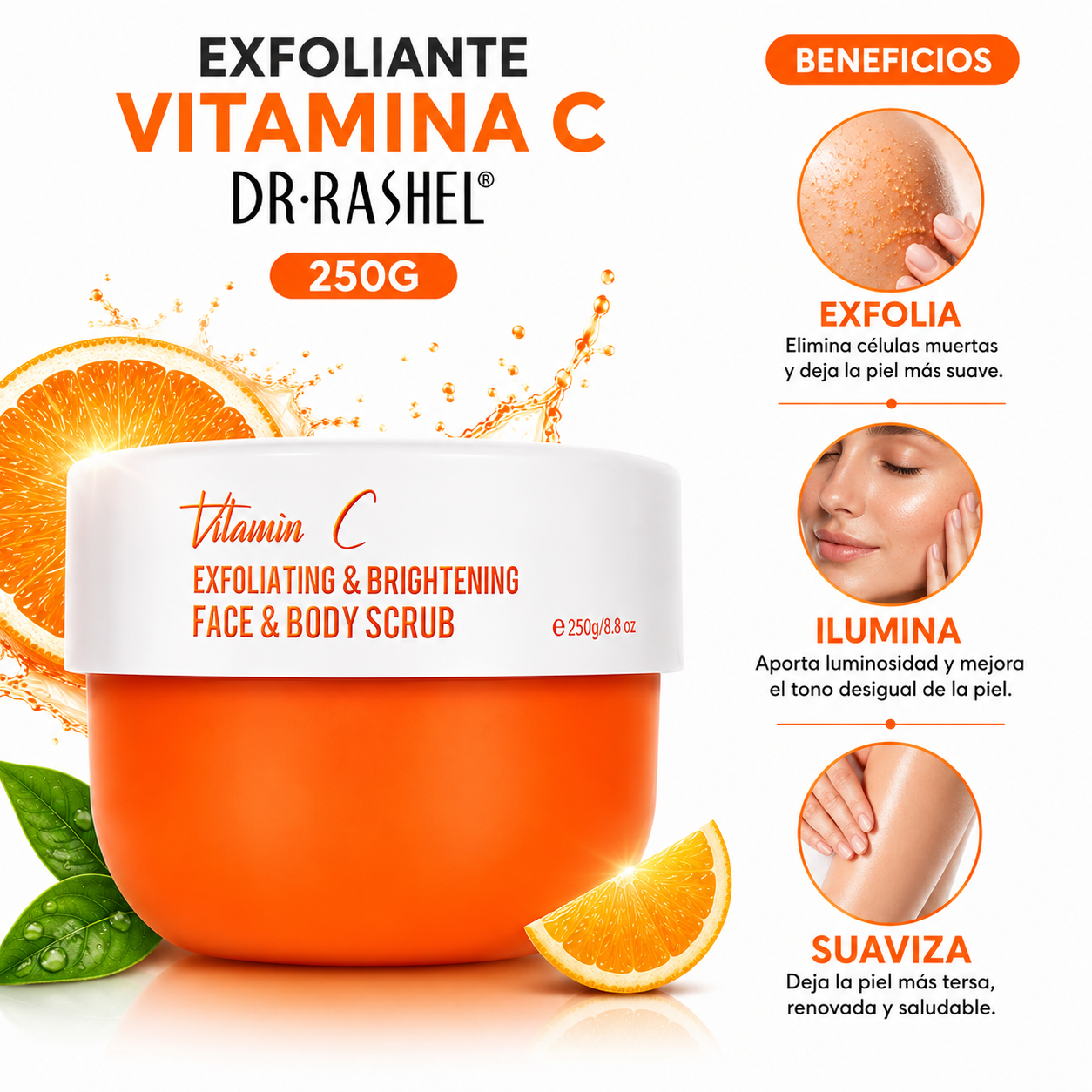 EXFOLIANTE CORPORAL Y FACIAL VITAMINA C 250G DR RASHEL - 2