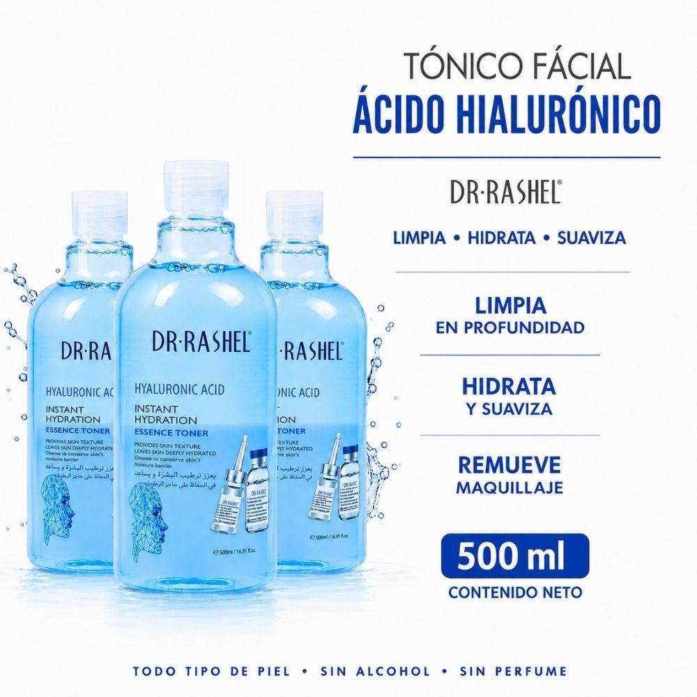 PACK 3 TÓNICO FÁCIAL  ÁCIDO HIALURÓNICO 500ML DR RASHEL - 1