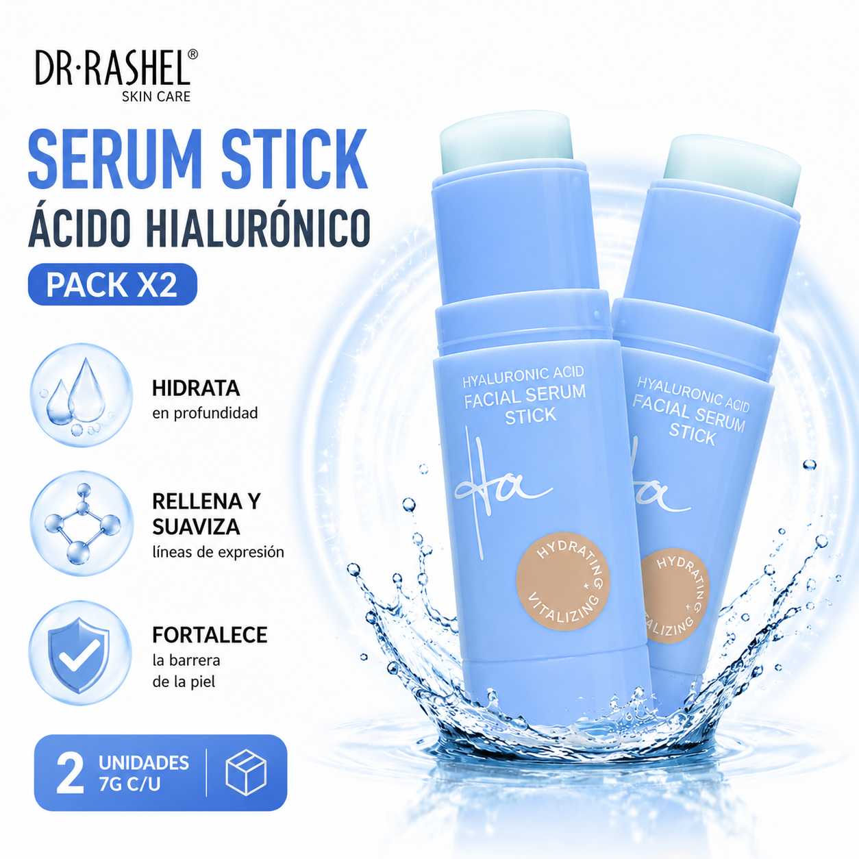 PACK 2 SERUM STICK ÁCIDO HIALURÓNICO 7G DR RASHEL - 1