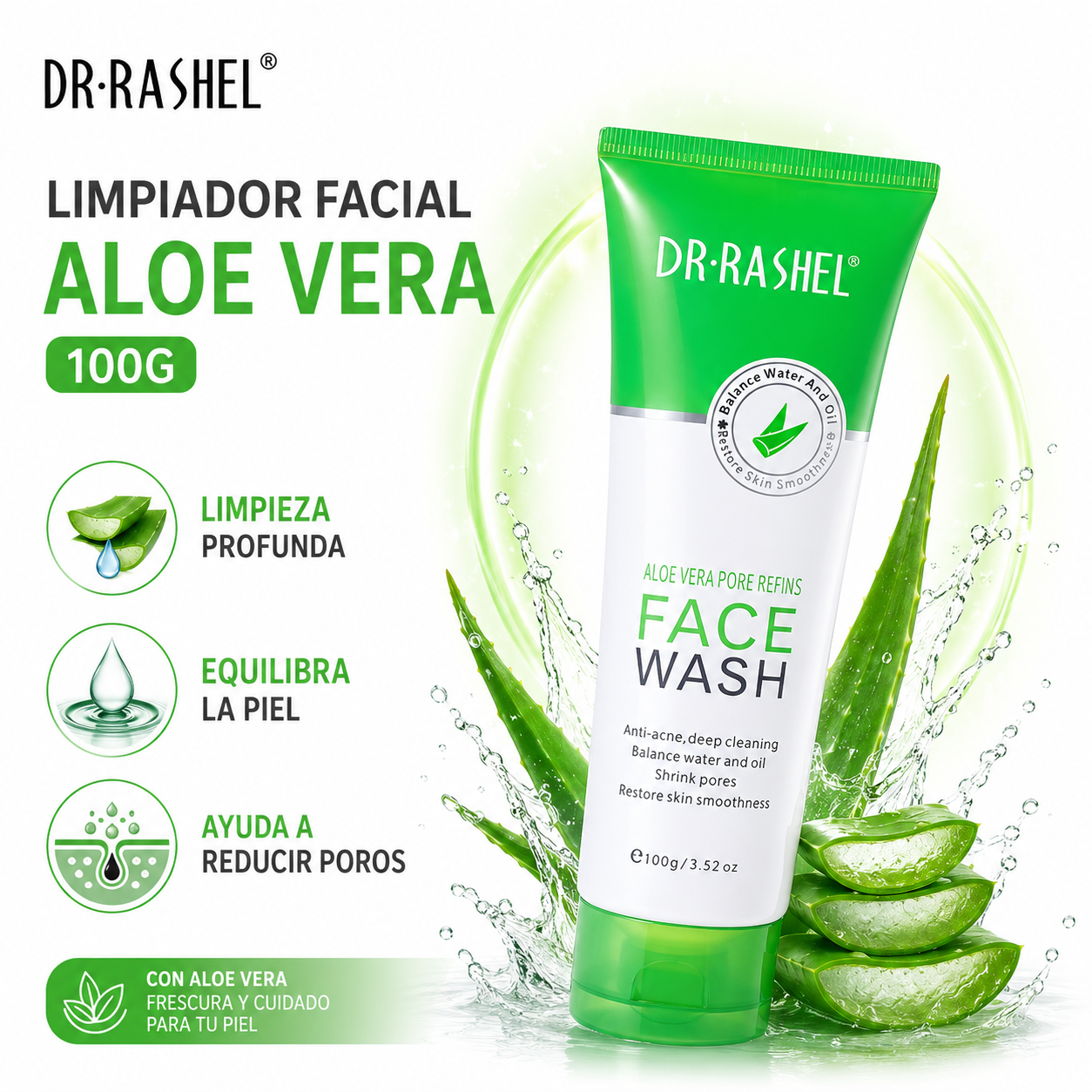 LIMPIADOR FACIAL ALOE VERA 100G DR RASHEL - 1