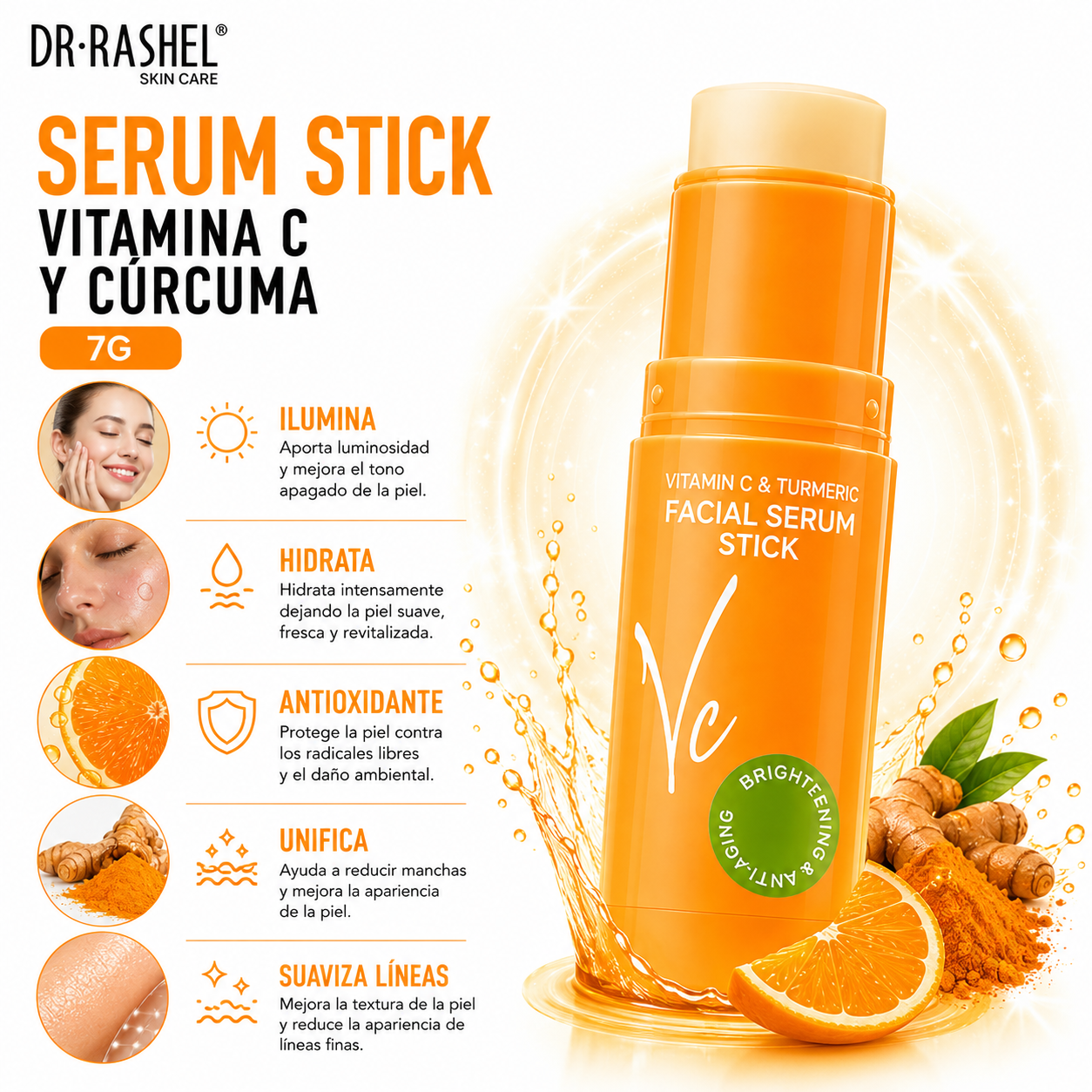 SERUM STICK VITAMINA C Y CÚRCUMA 7G DR RASHEL - 2