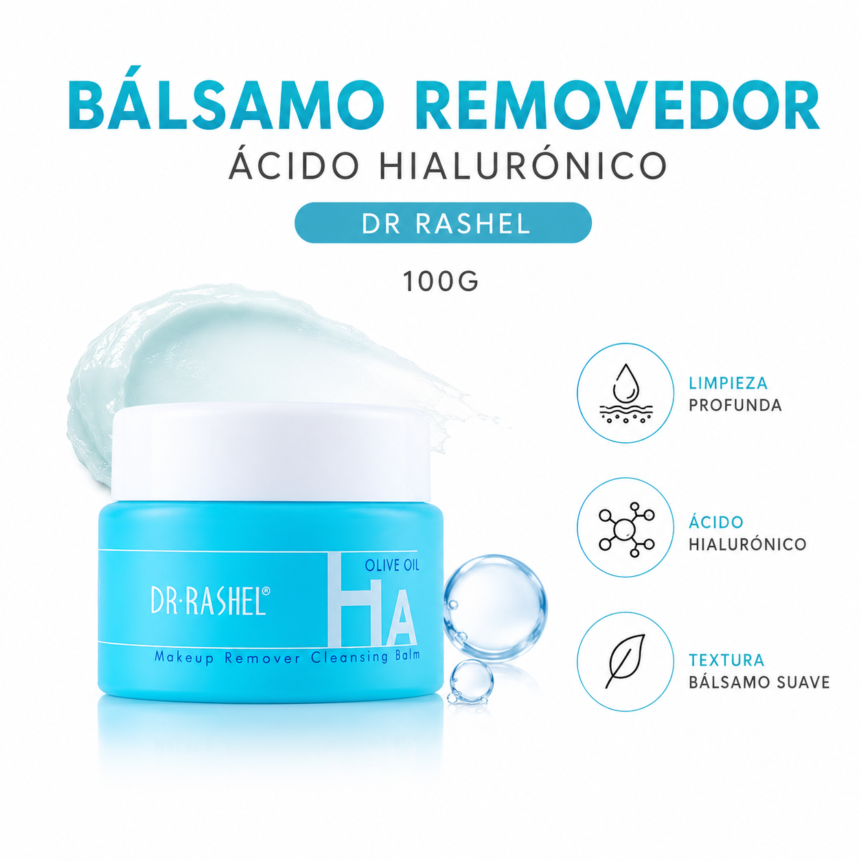 BÁLSAMO REMOVEDOR ÁCIDO HIALURÓNICO 100G DR RASHEL - 1