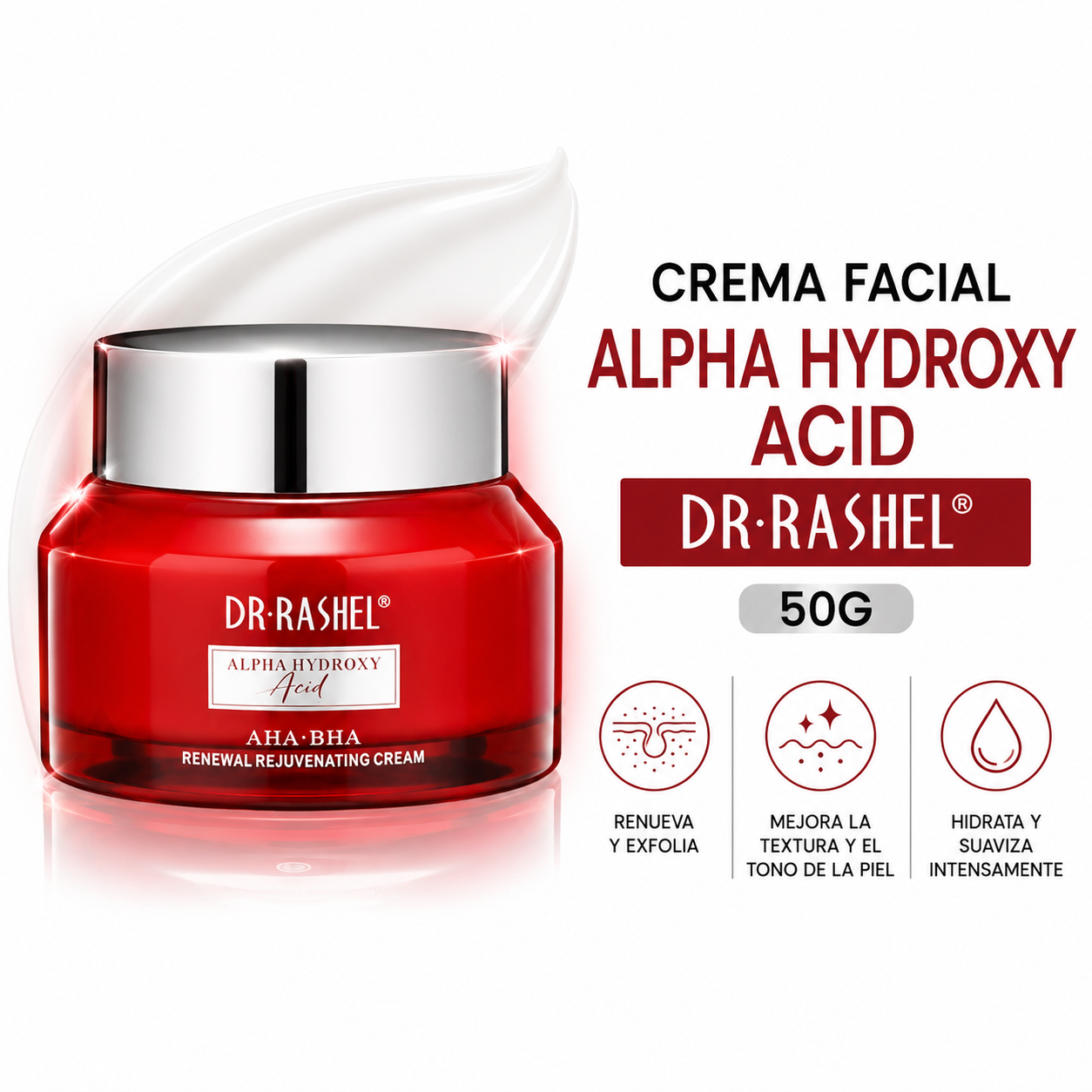 CREMA FACIAL ALPHA HYDROXY ACID 50G DR RASHEL - 1