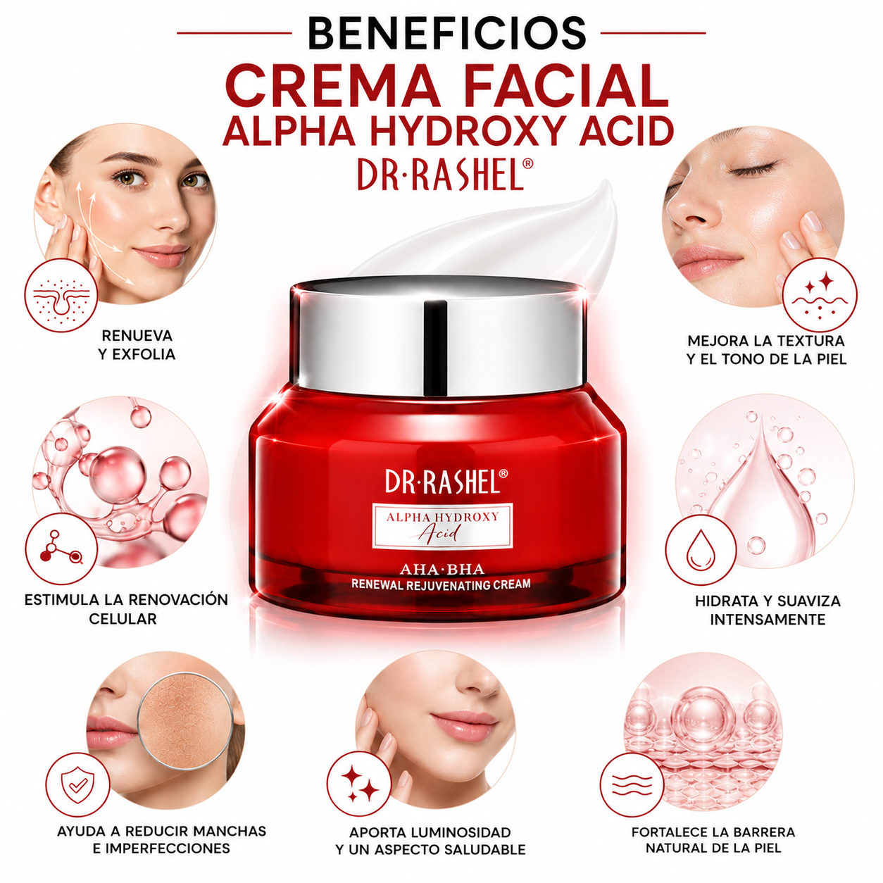 CREMA FACIAL ALPHA HYDROXY ACID 50G DR RASHEL - 2