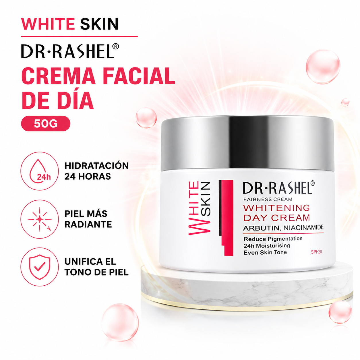 CREMA FACIAL DE DÍA WHITE SKIN 50G DR RASHEL - 1