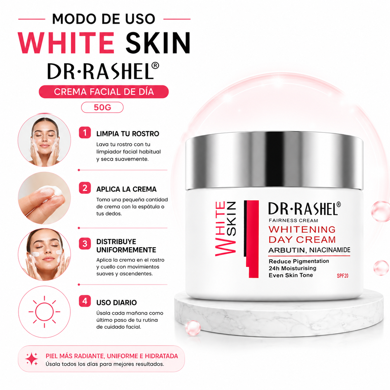 CREMA FACIAL DE DÍA WHITE SKIN 50G DR RASHEL - 3