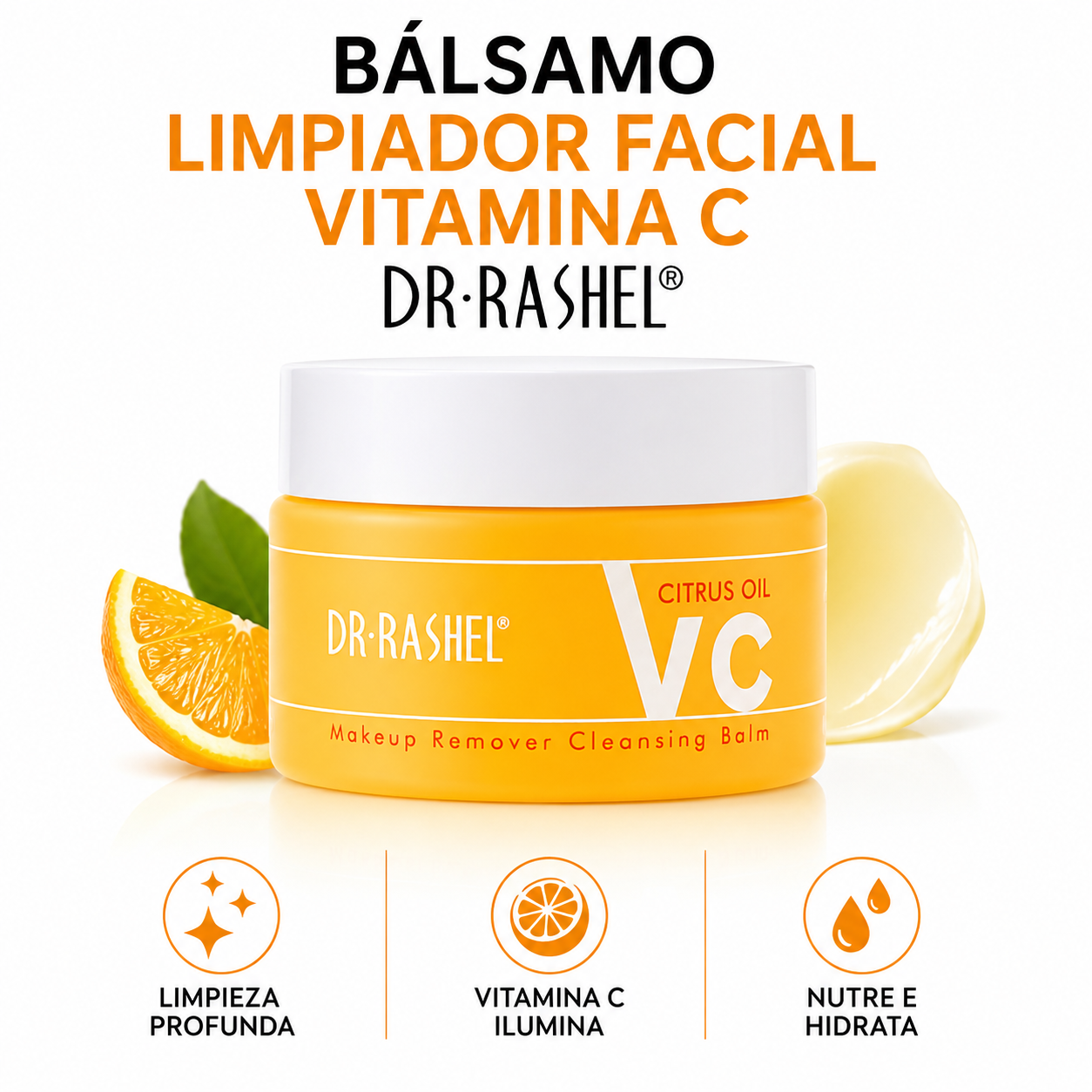 BÁLSAMO LIMPIADOR FACIAL VITAMINA C 100G DR RASHEL - 1