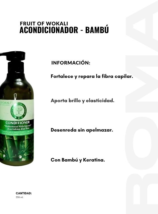 PACK 2 ACONDICIONADOR DE BAMBÚ 550ML WOKALI - 2