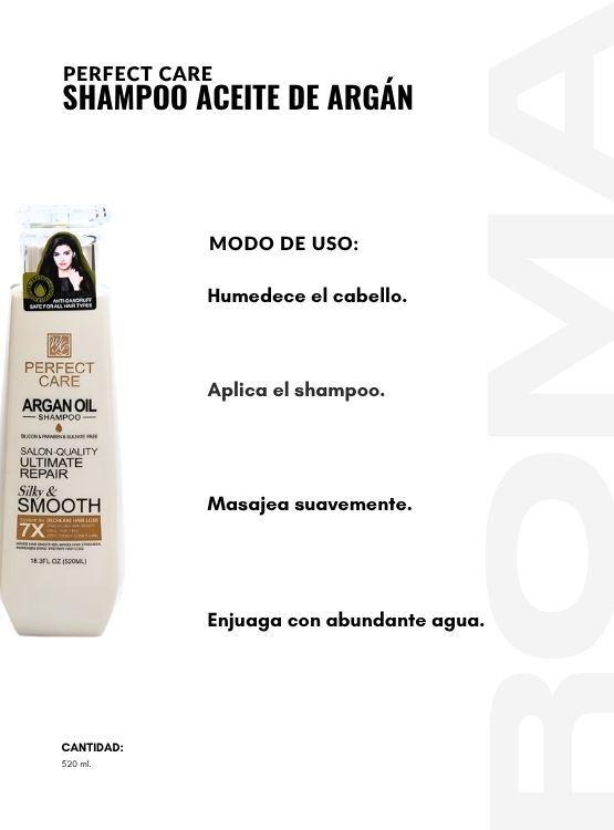 PACK 2 SHAMPOO ACEITE DE ARGÁN 520ML PERFECT CARE - 3