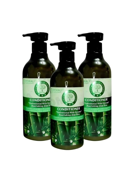 PACK 3 ACONDICIONADOR DE BAMBÚ 550ML WOKALI - 1