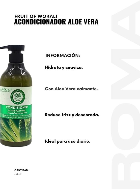 ACONDICIONADOR ALOE VERA 550ML WOKALI - 2