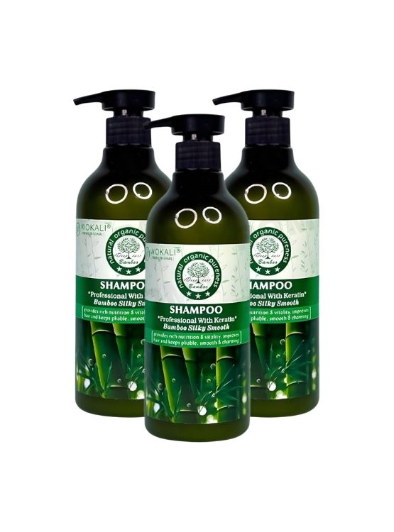 PACK 3 SHAMPOO DE BAMBÚ 900ML WOKALI - 1
