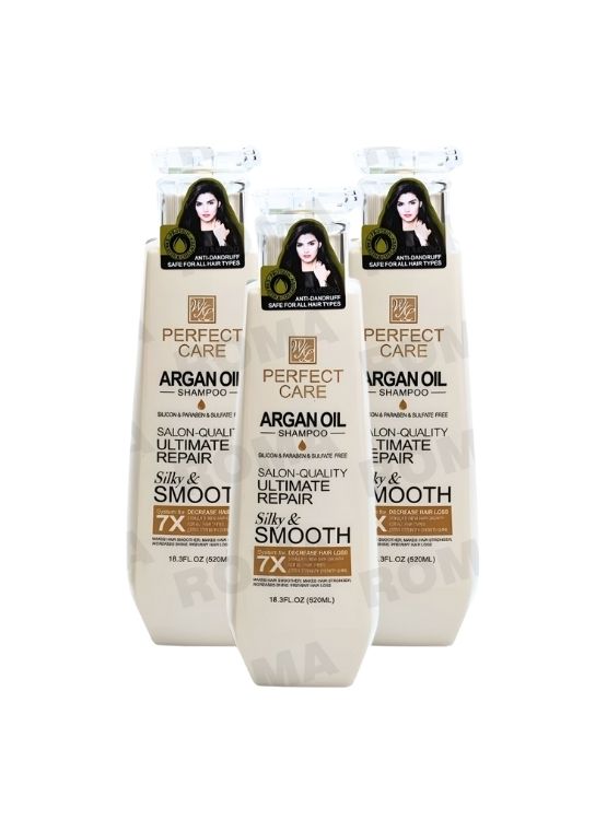 PACK 3 SHAMPOO ACEITE DE ARGÁN 520ML PERFECT CARE - 1