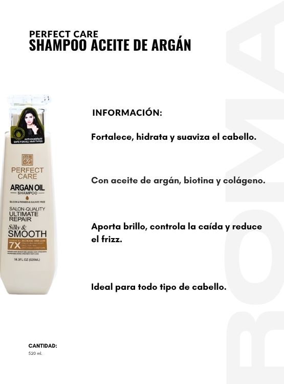 PACK 3 SHAMPOO ACEITE DE ARGÁN 520ML PERFECT CARE - 2