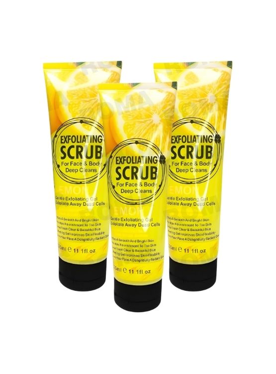 PACK 3 EXFOLIANTE FACIAL Y CORPORAL LIMÓN 320ML WOKALI - 1