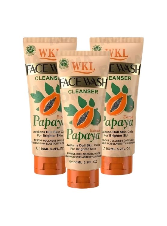 PACK 3 LIMPIADOR FACIAL PAPAYA 150ML WOKALI - 1