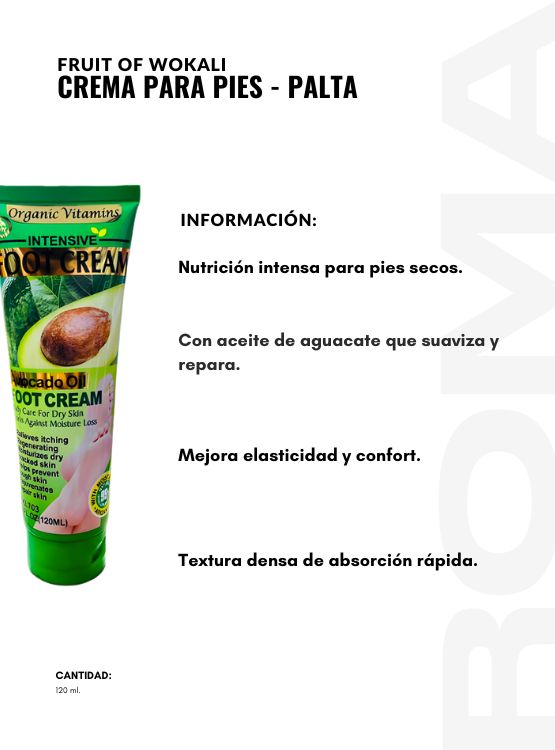 PACK 3 CREMA PARA PIES PALTA 120ML WOKALI - 2
