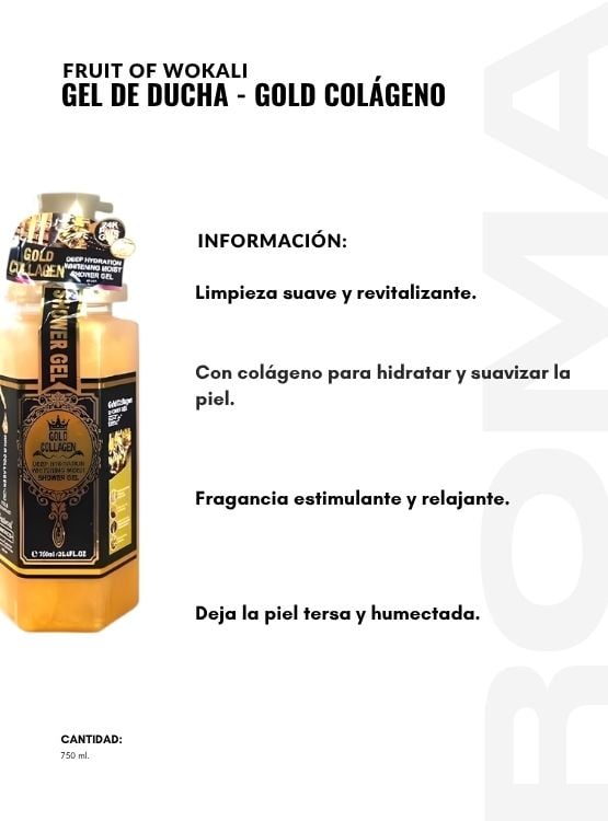 GEL DE DUCHA GOLD COLÁGENO 750ML WOKALI - 2