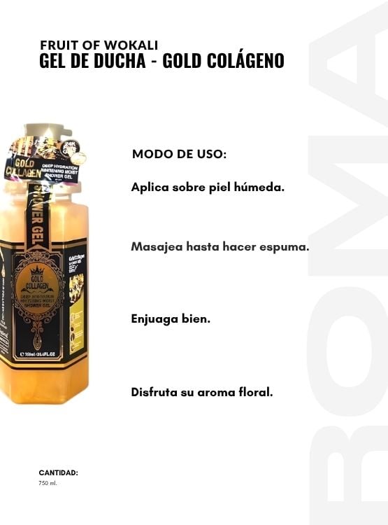 GEL DE DUCHA GOLD COLÁGENO 750ML WOKALI - 3