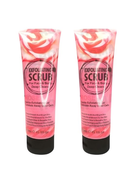 PACK 2 EXFOLIANTE FACIAL Y CORPORAL ROSAS 320ML WOKALI - 1
