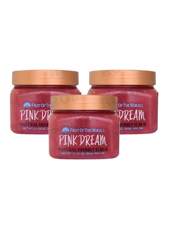 PACK 3 EXFOLIANTE CORPORAL PINK DREAM 600G WOKALI - 1