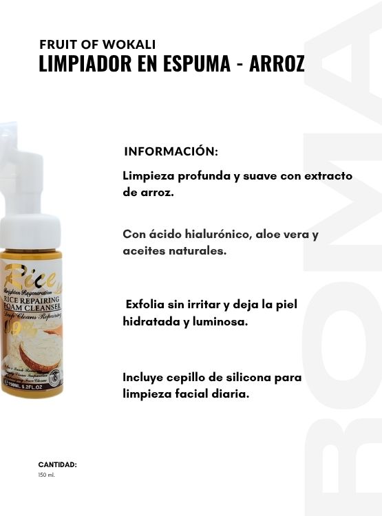 LIMPIADOR EN ESPUMA ARROZ 150ML WOKALI - 2