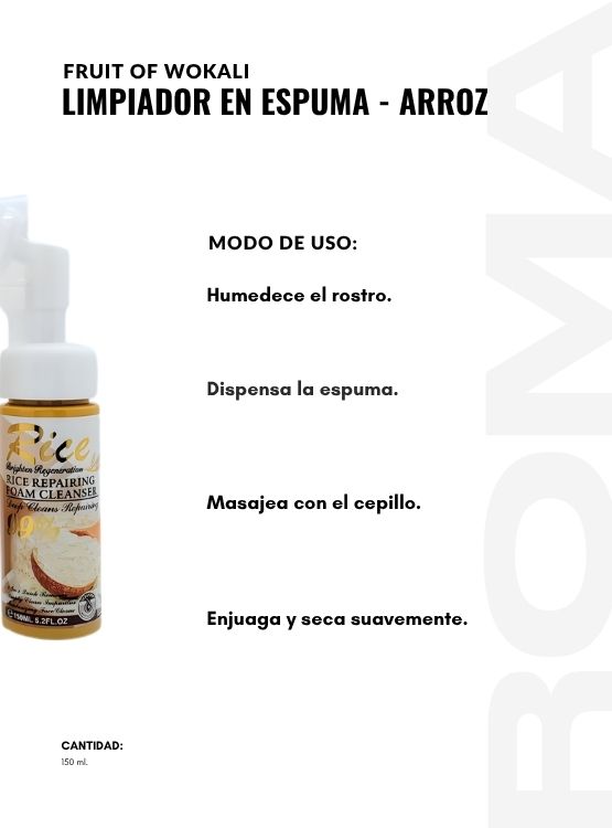 LIMPIADOR EN ESPUMA ARROZ 150ML WOKALI - 3