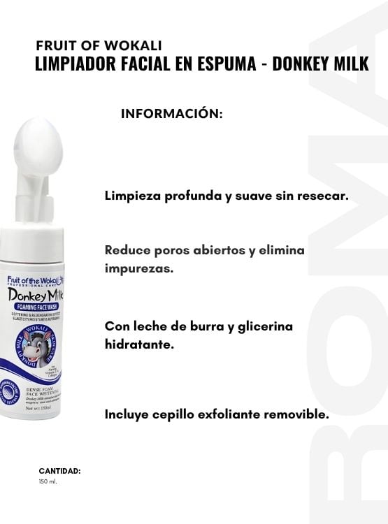 PACK 2 LIMPIADOR FACIAL EN ESPUMA DONKEY MILK 150ML WOKALI - 2