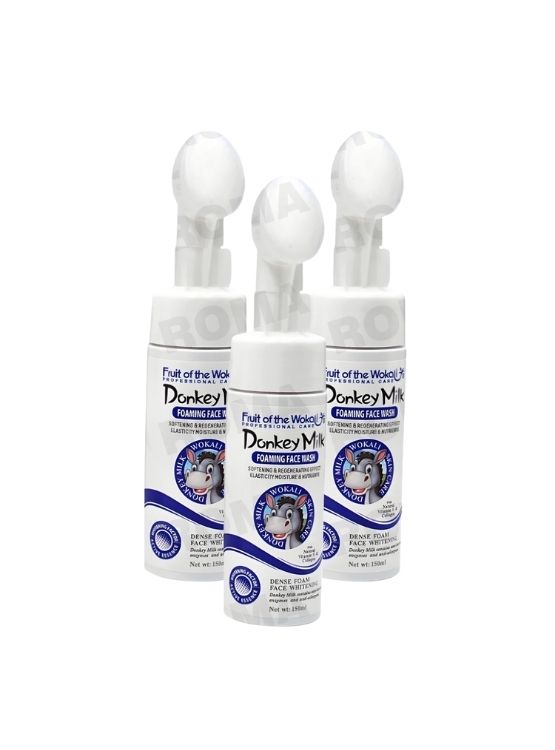 PACK 3 LIMPIADOR FACIAL EN ESPUMA DONKEY MILK 150ML WOKALI - 1