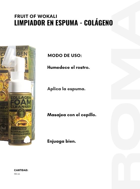 PACK 2 LIMPIADOR EN ESPUMA COLÁGENO 150ML WOKALI - 3