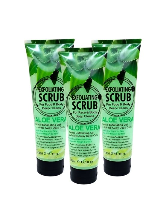 PACK 3 EXFOLIANTE FACIAL Y CORPORAL ALOE VERA 320ML WOKALI - 1