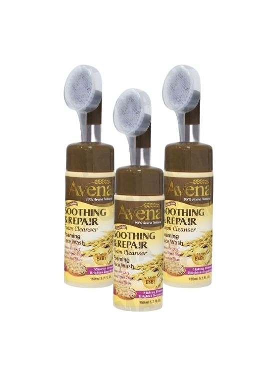 PACK 3 LIMPIADOR FACIAL EN ESPUMA AVENA 150ML WOKALI - 1