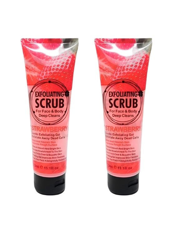 PACK 2 EXFOLIANTE FACIAL Y CORPORAL FRESA 320ML WOKALI - 1