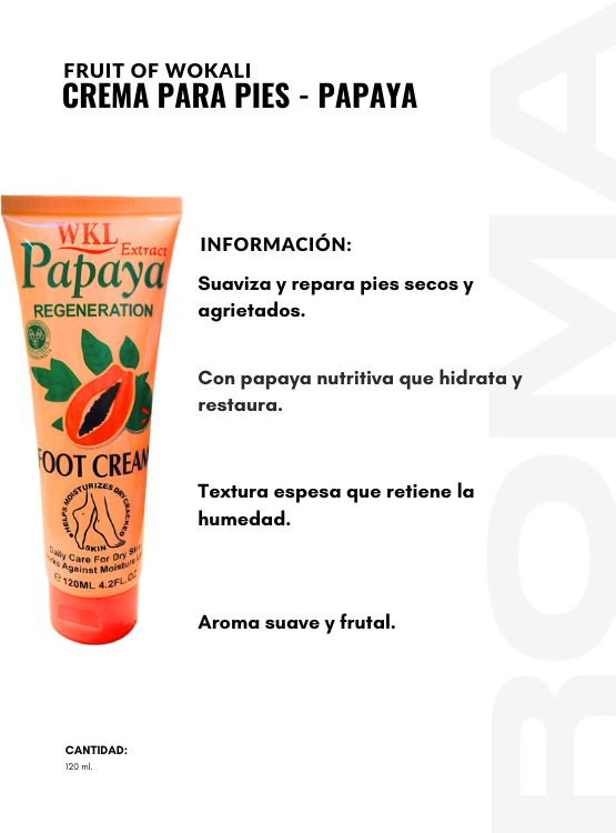 CREMA PARA PIES PAPAYA 120ML WOKALI - 2